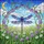Stained Glass Dragonfly Purple Flowers Golden Moon Daisy Field Home Decor Gift Stained Glass Suncatcher - 5