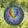 Rainbow Hot Air Balloon Swirling Azure Violet Clouds Golden Filigree Floral - Home Decor Gift Stained Glass Suncatcher - 1