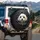 Curious Fluffy Maltese Dog Peeking Torn Metallic Plate - Pet Lover Gift for Car Owners Spare Tire Cover - 3