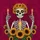 Marigold Crown Calavera Sugar Skull Candle - Day of the Dead Holiday Gift Spare Tire Cover - 6