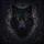 Black Wolf Head Fiery Orange Eyes Dark Smoke Embers - Rugged Mystical Wildlife Lover Gift Spare Tire Cover - 6