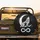 Wolf Howling Infinity Symbol Crescent Moon Moonlit Night Sky - Wildlife Lover Gift Spare Tire Cover - 2