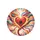 Glowing Red Heart Colorful Swirling Rays Golden Stars Flower Patterns - Vehicle Decor Gift Spare Tire Cover - 4