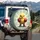 Fluffy Yellow Baby Chick Red Boxing Gloves and Boots - Home Decor Gift for Kids Spare Tire Cover - 3