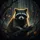 Realistic Raccoon Gnarled Branches Glowing Leaves Forest Night - Wildlife Lover Gift Spare Tire Cover - 6