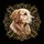Realistic Golden Retriever Portrait Expressive Eyes USA Gold Filigree Stars - Dog Lover Gift Spare Tire Cover - 6