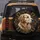 Realistic Golden Retriever Portrait Expressive Eyes USA Gold Filigree Stars - Dog Lover Gift Spare Tire Cover - 5