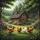 Rustic Log Cabin Chickens Garden Flowers - Farmhouse Decor Gift Spare Tire Cover - 6