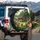Rustic Log Cabin Chickens Garden Flowers - Farmhouse Decor Gift Spare Tire Cover - 3