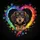 Brown Dachshund Puppy Rainbow Heart Paw Prints - Dachshund Owner Gift Spare Tire Cover - 6