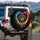Brown Dachshund Puppy Rainbow Heart Paw Prints - Dachshund Owner Gift Spare Tire Cover - 3
