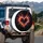 Intertwining Heart Flame Strokes Swirling Smoke Continuous Flow Field - Vehicle Decor Gift Spare Tire Cover - 3