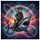 Tabby Cat Cowboy Shark Cosmic Nebula Ride - Adventure Lover Gift Spare Tire Cover - 6