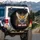Blindfolded Yellow Rooster Vintage Car Mud Splashes TRUST GPS - Daring Off-Road Explorer Adventure Spare Tire Cover - 3
