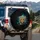 Peeking Baby Leopard Cub Emerald Eyes Spotted Fur Nocturnal Jungle - Wildlife Lover Gift Spare Tire Cover - 3