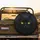 Majestic Watchful Black Cat Luminous Golden Yellow Eyes Midnight Black Background - Cat Lover Gift Spare Tire Cover - 2