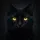Majestic Watchful Black Cat Luminous Golden Yellow Eyes Midnight Black Background - Cat Lover Gift Spare Tire Cover - 6