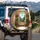 Sun-Drenched Arched Window Forest Mountain View Indoor Garden - Home Decor Gift Spare Tire Cover - 3