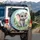 Cute Baby Elephant Tropical Jungle Flowers - Wildlife Lover Gift Spare Tire Cover - 3