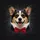 Joyful Pembroke Welsh Corgi Head Red Bow Tie - Dog Lover Gift Spare Tire Cover - 6