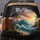 Turquoise Ocean Wave Breaking Sunset Sky Coastline Palm Trees - Coastal Lifestyle Decor Spare Tire Cover - 5