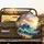 Turquoise Ocean Wave Breaking Sunset Sky Coastline Palm Trees - Coastal Lifestyle Decor Spare Tire Cover - 2