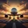 Front View Passenger Jet Aircraft Runway Sunset Sky Scene - Travel Essentials Spare Tire Cover - 6