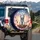 White Tiger Cub Butterflies Celestial Night Sky - Wildlife Lover Gift Spare Tire Cover - 3