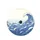 Indigo Blue Layered Ocean Waves Cream Sky Ripple - Coastal Lifestyle Road Trip Gift for Beach Lover Spare Tire Cover - 4