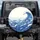 Indigo Blue Layered Ocean Waves Cream Sky Ripple - Coastal Lifestyle Road Trip Gift for Beach Lover Spare Tire Cover - 1