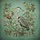 Grey Heron Botanical Flowers Russet Fruit Winding Vines Aged Canvas - Wildlife Lover Gift Spare Tire Cover - 6