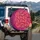 Flowing Wavy Stripes Interlocking Curvilinear Forms - Psychedelic Outdoor Travel Gift Spare Tire Cover - 3