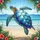 Stained Glass Sea Turtle Tropical Hibiscus Ocean Beach - Tropical Decor Gift Spare Tire Cover - 6