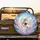 Blonde Witch Crescent Moon Opalescent Stained Glass - Fantasy Decor Spare Tire Cover - 2