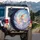 Blonde Witch Crescent Moon Opalescent Stained Glass - Fantasy Decor Spare Tire Cover - 3