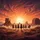 Five Cowboy Riders Majestic Buttes Fiery Sunset Luminous Clouds - Western Lifestyle Gift Spare Tire Cover - 6
