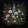 Midnight Black Wildflower Meadow Pink Poppies Blue Delphiniums - Nature Lover Gift Spare Tire Cover - 6