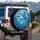Bold Stained Glass Shark Aquatic Coral Scene - Ocean Travel Gift Spare Tire Cover - 3