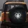Glowing White Heart Paw Print Light Rays Aura Particles Nebula - Pet Owner Gift Spare Tire Cover - 5