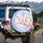 Pink Cherry Blossom Butterfly Rainbow Sky - Nature Lover Home Decor Gift Spare Tire Cover - 3