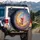 Red-Haired Stained Glass Fairy Crescent Moon - Celestial Car Accessory Gift Spare Tire Cover - 3