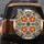 Burnt Orange Stylized Flowers Dark Green Leaves - Outdoor Vehicle Accessory Road Trip Spare Tire Cover - 5