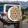 Burnt Orange Stylized Flowers Dark Green Leaves - Outdoor Vehicle Accessory Road Trip Spare Tire Cover - 3
