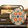 Burnt Orange Stylized Flowers Dark Green Leaves - Outdoor Vehicle Accessory Road Trip Spare Tire Cover - 2