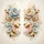 Light Blue Cream Flowers Golden Metallic Leaves Luminous Pearls Foliage - Home Decor Gift Spare Tire Cover - 6