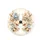 Light Blue Cream Flowers Golden Metallic Leaves Luminous Pearls Foliage - Home Decor Gift Spare Tire Cover - 4