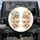 Light Blue Cream Flowers Golden Metallic Leaves Luminous Pearls Foliage - Home Decor Gift Spare Tire Cover - 1