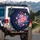 Midnight Blue Pink Rose Floral - Home Decor Gift for Rose Lovers Spare Tire Cover - 3