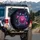 Pink Peony Blue Butterfly Cosmic Stars - Home Decor Gift Spare Tire Cover - 3