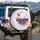 Majestic Moth Crescent Moon Stars Rich Purple Botanical Foliage - Nature Lover Home Decor Gift Spare Tire Cover - 3